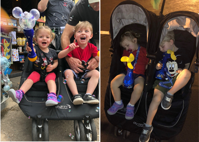 Taking a double stroller to Disney World.
