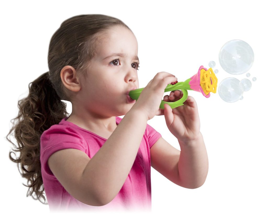 Bubble trumpet toddler toy for the hospital